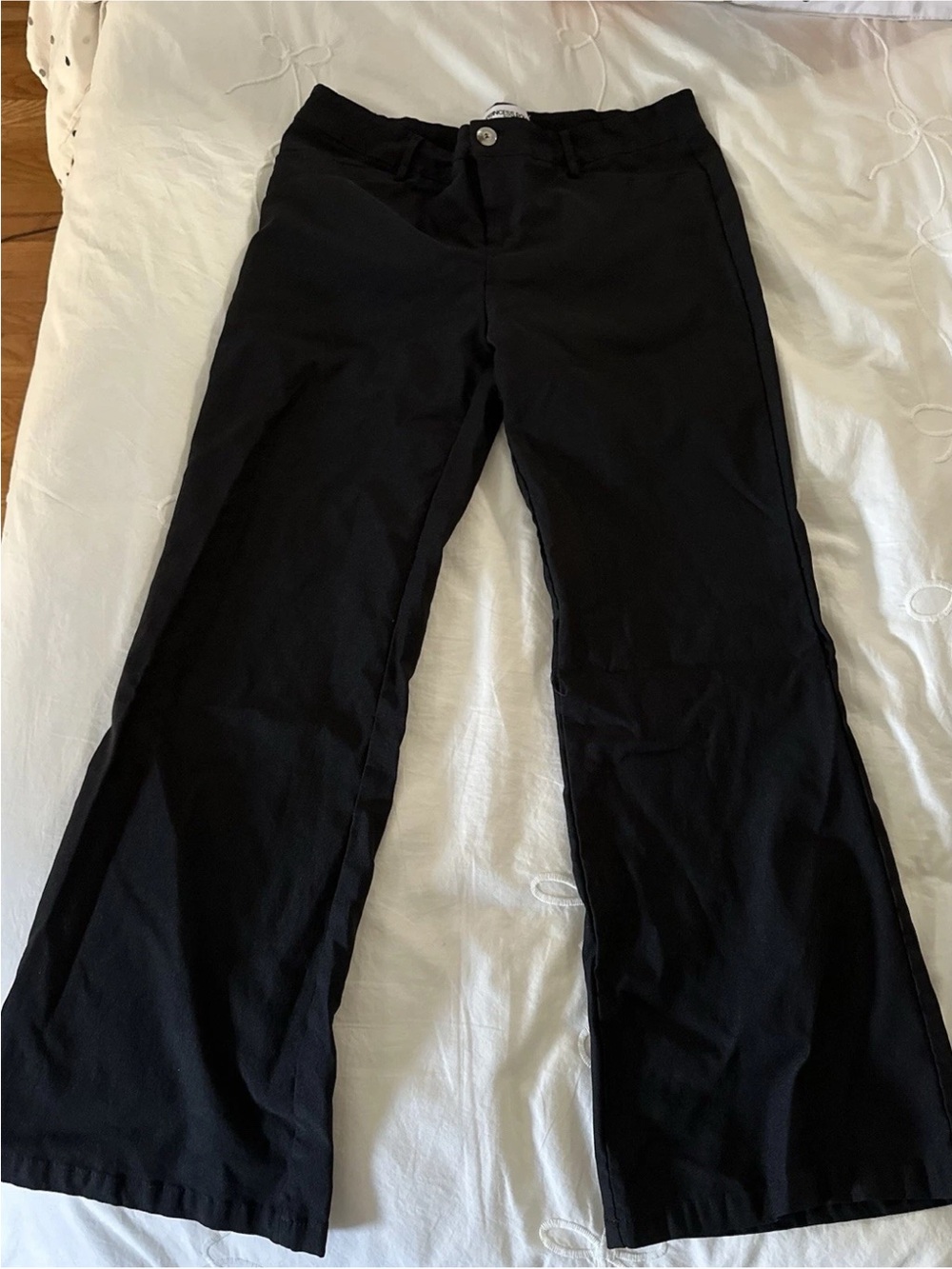 Princess Polly Black Women's  Pants Trousers Low Rise Button 12 Short , 32x28